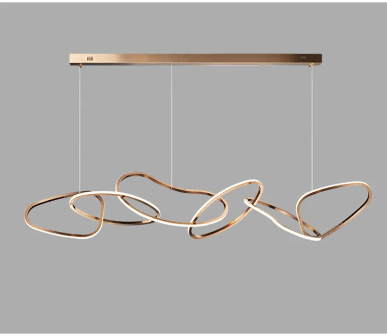 Postmodern Luxury led hanging lamp Minimalist art Personality Chandelier for Living Dining room Iron LED ring chandelier Light
