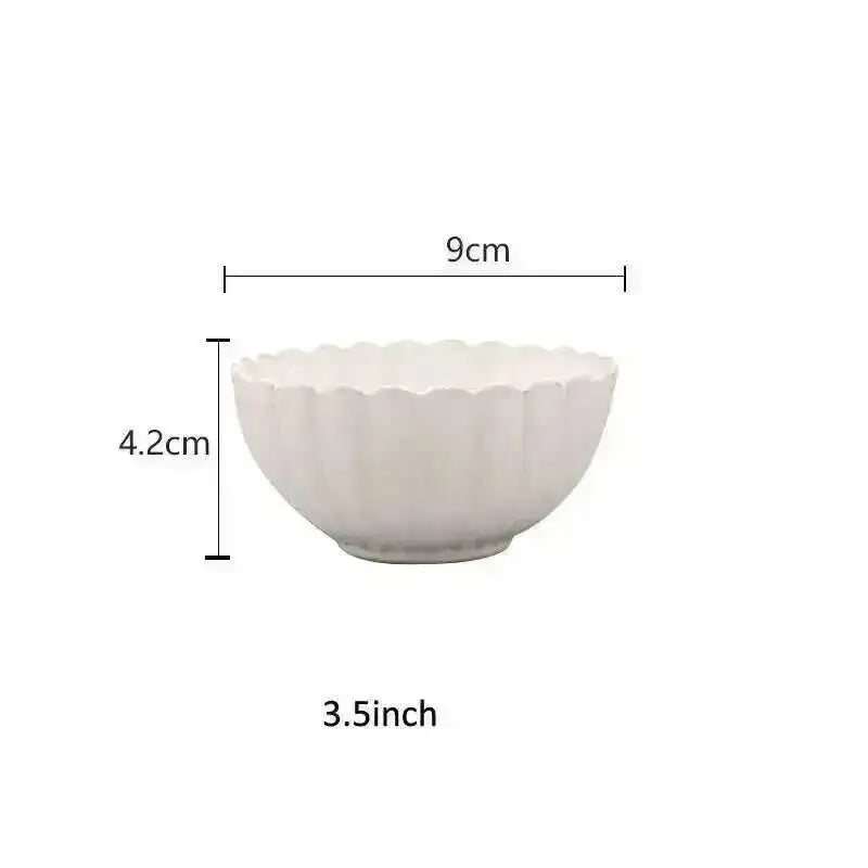 Kiln Changing Japanese Dinner Plates Ceramic White Glaze Tableware Set Western Steak Dish Salad Bowl Spoon Home Hotel Dinnerware