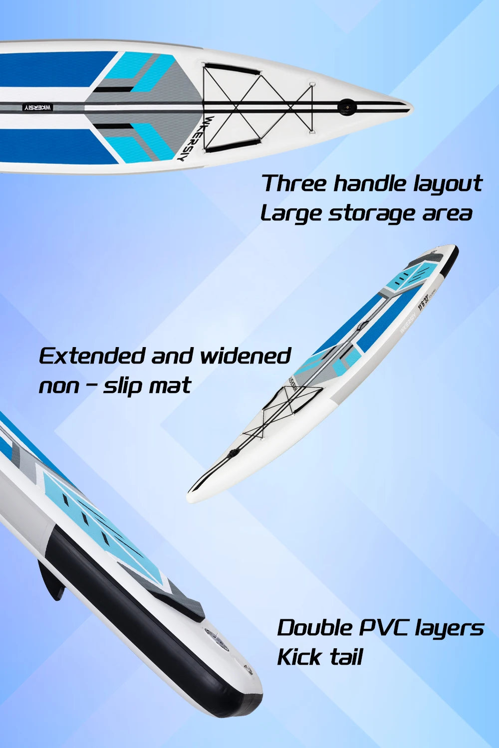 Inflatable Paddleboard Surfing Board 380cm Touring SUP 12'6 Paddle Board Cruising ISUP With Stand Up Paddle Board Accessories