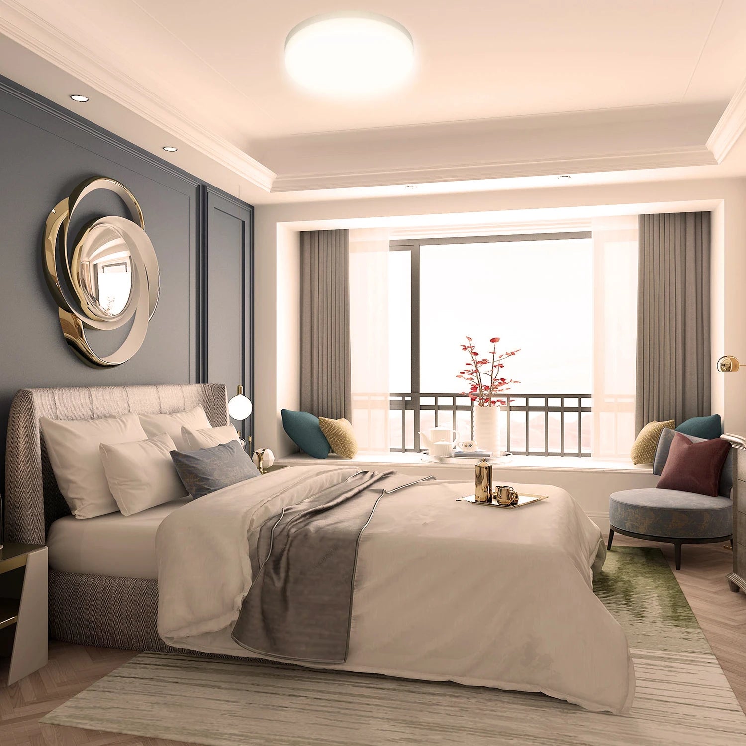 Modernity LED ceiling lamp household energy-saving bedroom lamp round suitable for living room and bedroom area LED indoor light