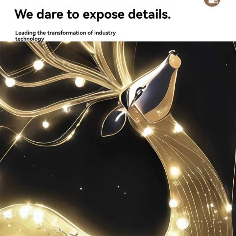 Light Luxury Deer Deer Wealth Making Entrance Led Decoration Painting Home Decoration Corridor Living Room Wall Painting Lights