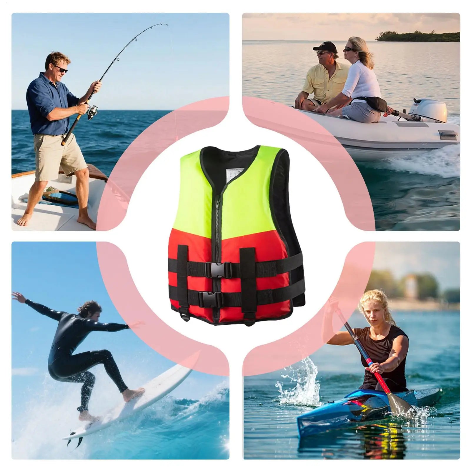 Swim Vests Quick-Dry Buoyancy Aid With Zipper Swim Trainer Vest For Boating Fishing Surfing Kayak Rowing Water Sports River Lake