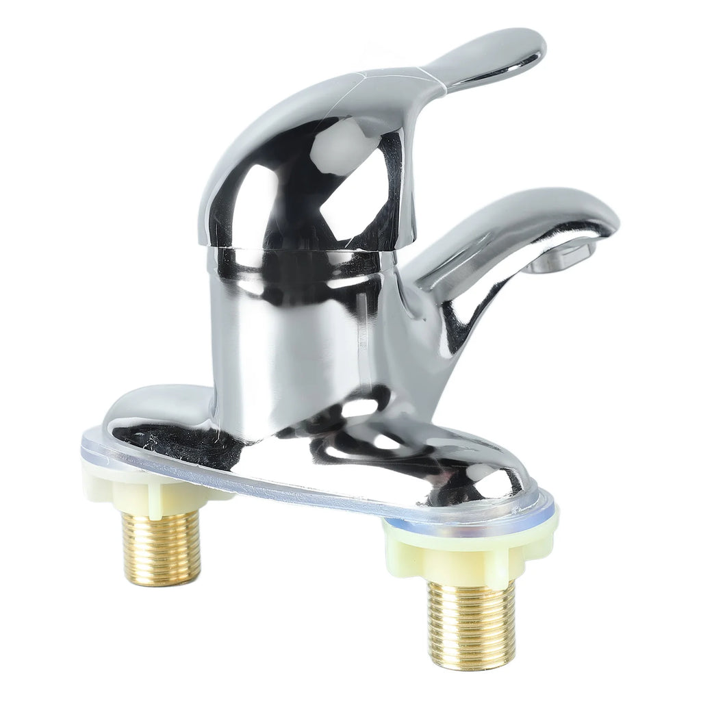 2 Hole Bathroom Sink Faucet Bathroom Sink Faucet Zinc Alloy 2 Hole Single Handle Hot and Cold Water Mixer Tap for Home Hotel