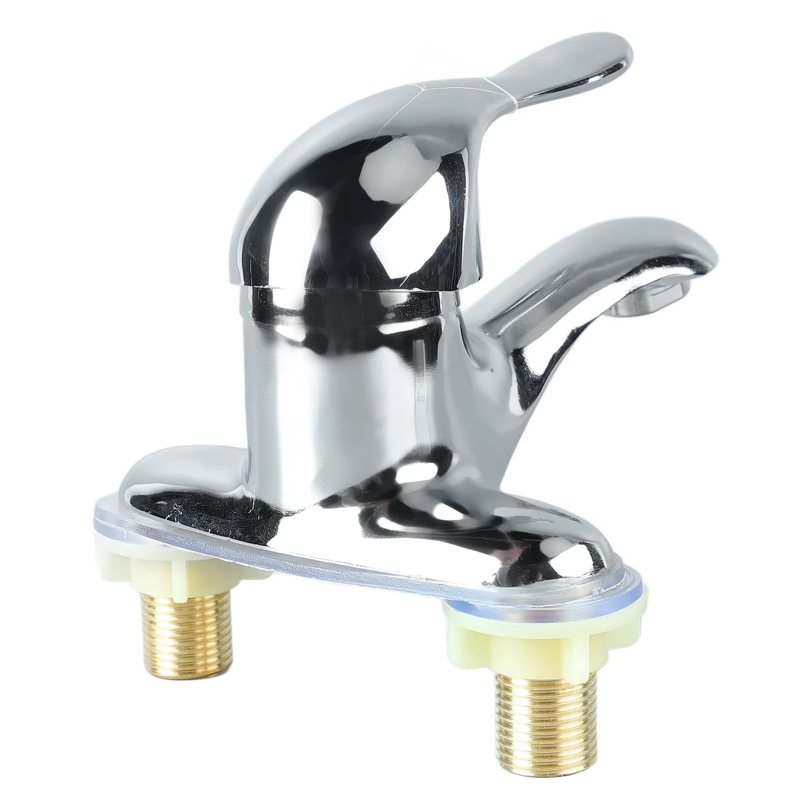 2 Hole Bathroom Sink Faucet Bathroom Sink Faucet Zinc Alloy 2 Hole Single Handle Hot and Cold Water Mixer Tap for Home Hotel