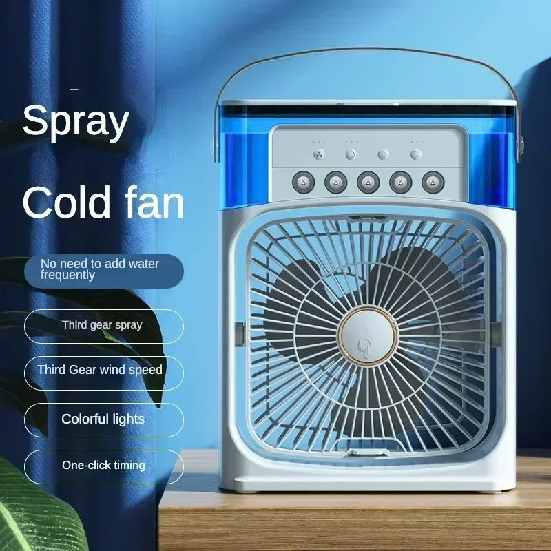 Fan Portable Air Cooler Conditioner Humidifier with Water Tank Quite Mist Water Spray Fan for Home Room Camping Car Office
