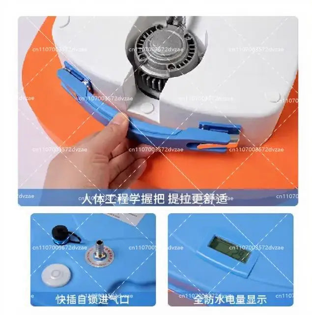 Diving Snorkel Equipment with Mobile Ventilator Support Up to 10M Depth, 2.7-5H Underwater Snorkel for Winter Ice Diving