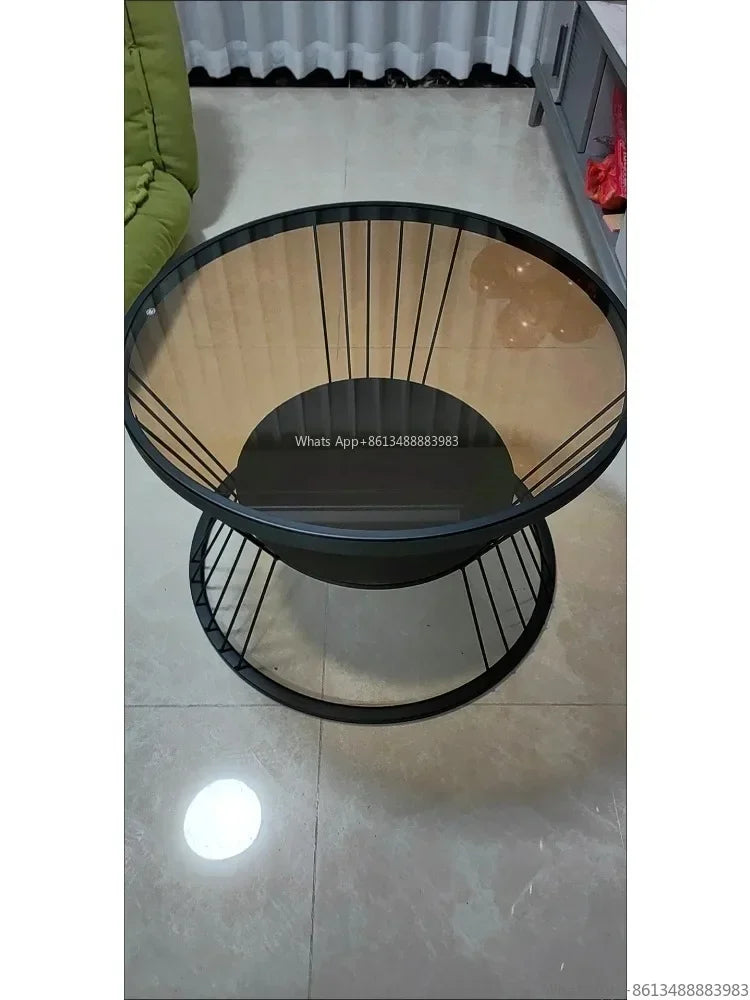 Small Apartment Living Room Round Household Minimalist Mini  Table Modern Light Luxury