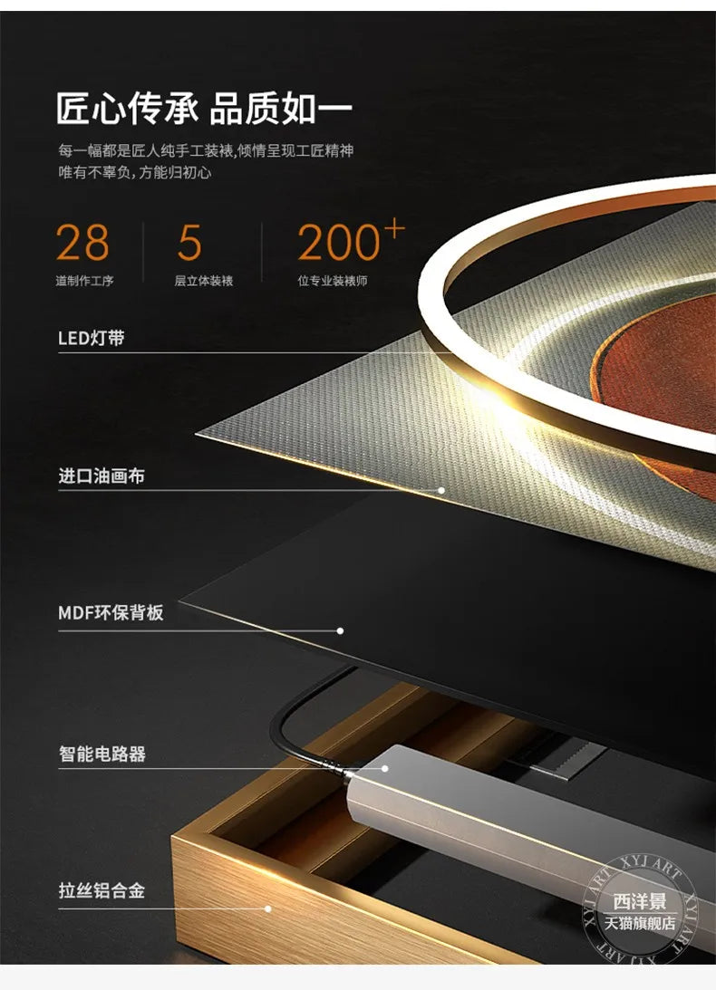 Modern Light Luxury Entrance Decoration Painting Simple Abstract Corridor Hanging Painting High-end Relief Wall Lamp Painting