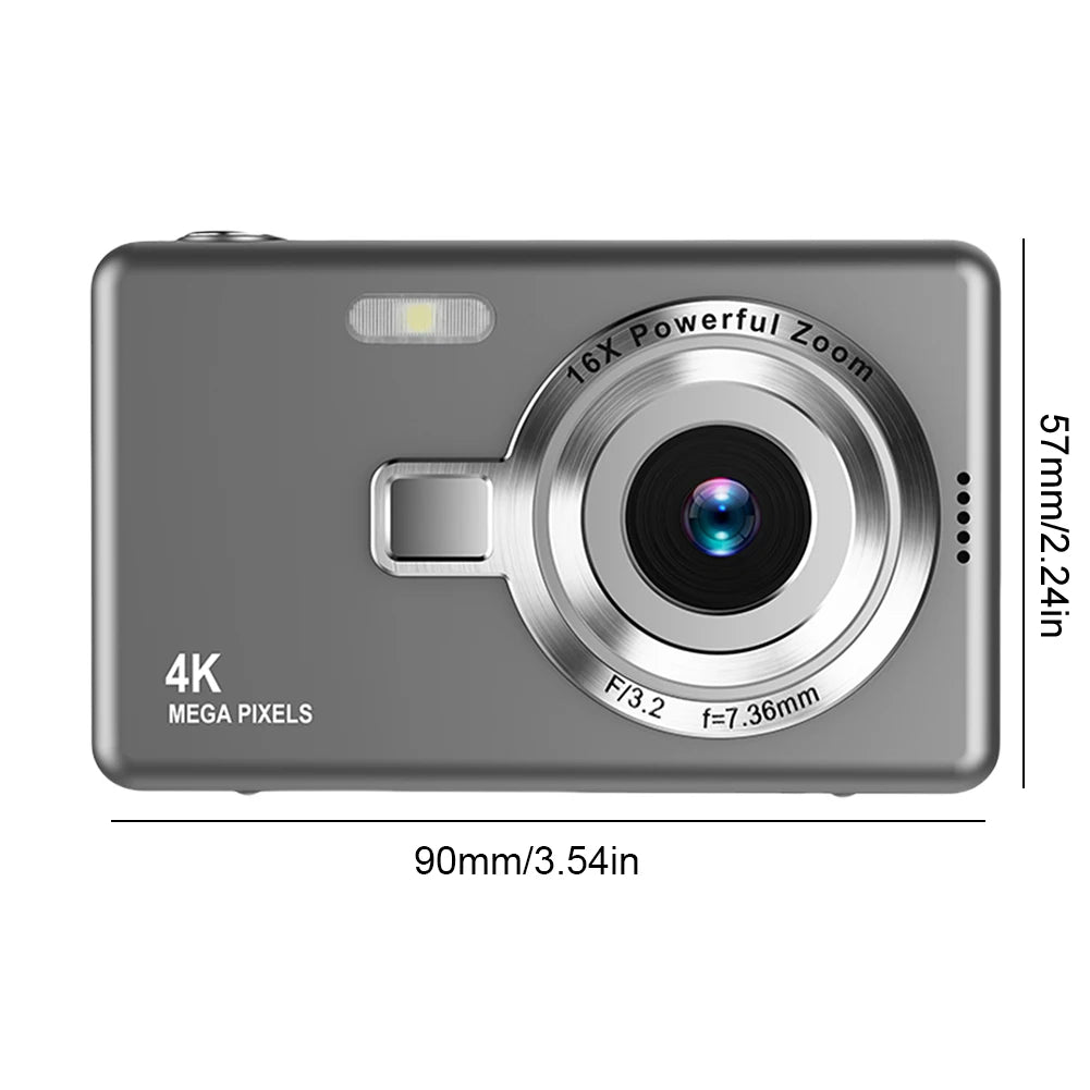4K HD 1080P Digital Camera Anti-Shake Autofocus Vlogging Camera 2.4 Inch IPS Screen Photography Camera for Kids Adults Beginners