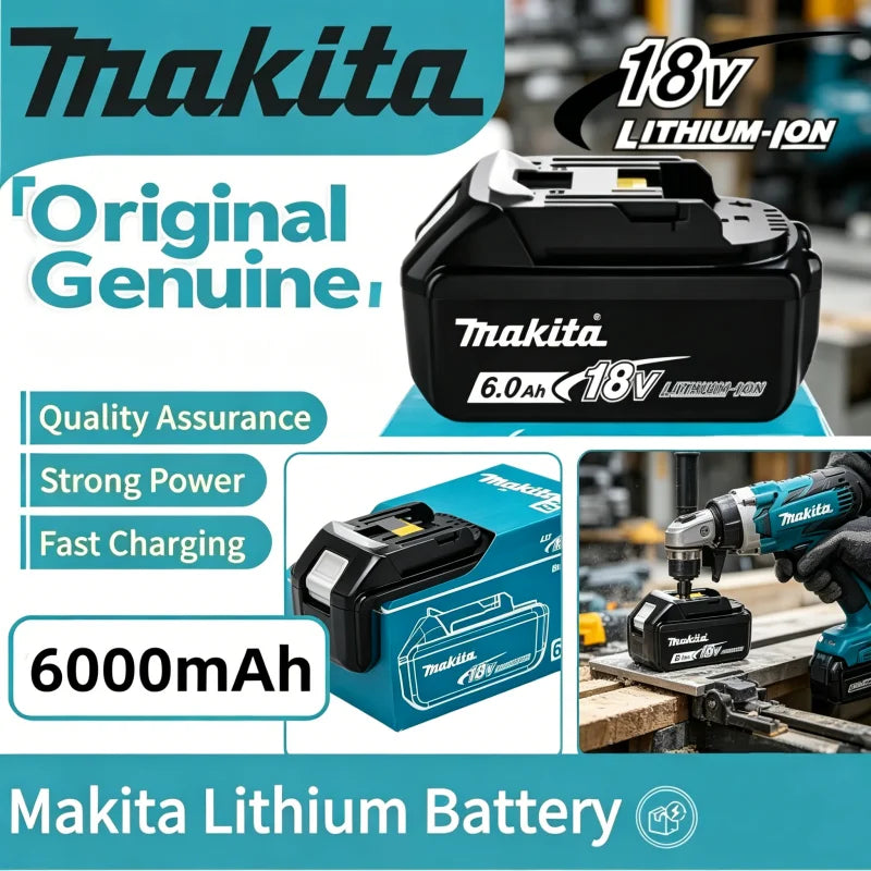 100% Authentic Makita 6.0AH18V Battery, Makita 18V tools battery for Makita 18v BL1860B BL1850B BL1840 BL1830 BL1815