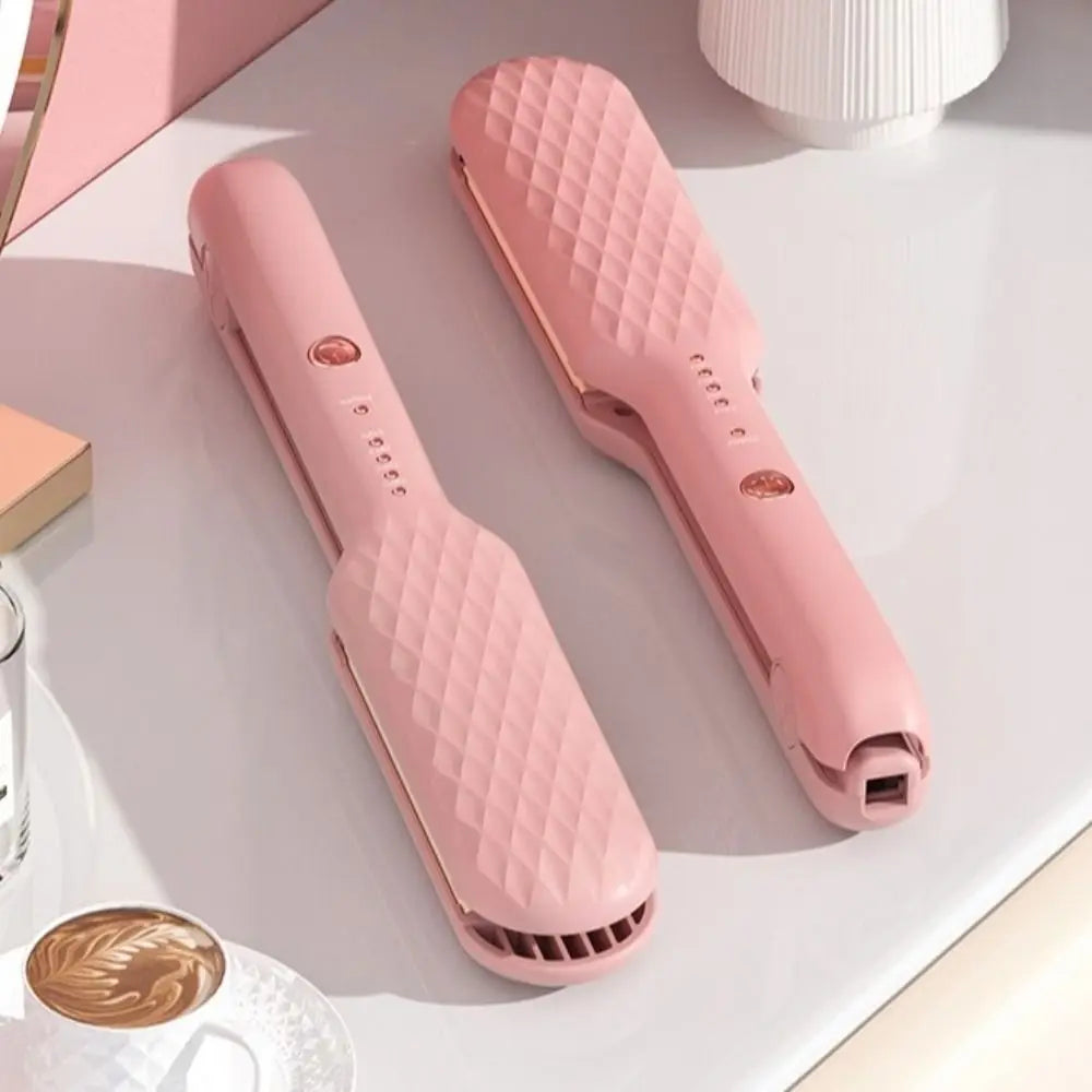 2 in 1 Quick Heat Hair Straightener Portable Temperature Control Electric Curling Iron Intelligent Hair Crimper Iron Salon