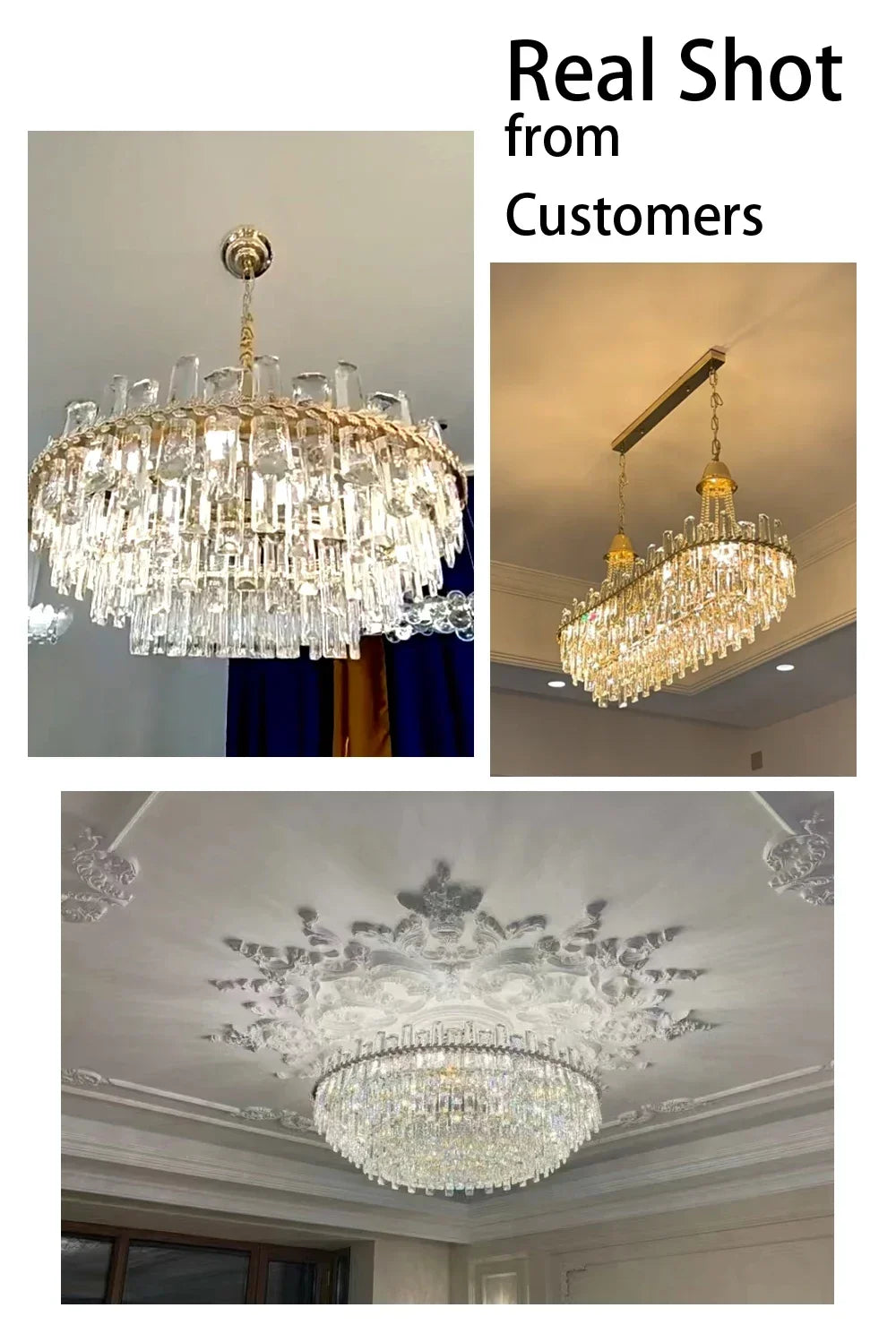 Modern Luxury Led Lights Clear Crystal Chandeliers for Living Room Villa Bedroom Dining Room Art Home Decoration Pendant Lamps