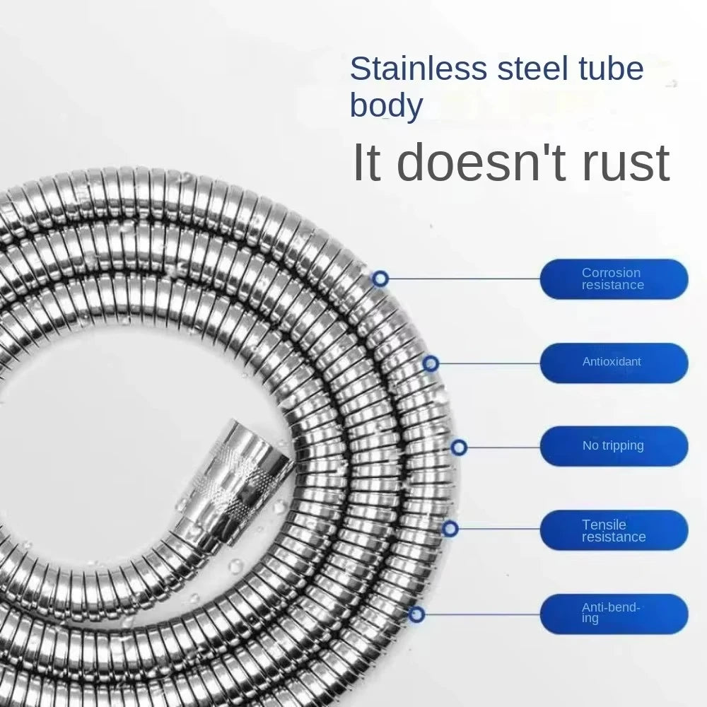2m/1.5m Shower Head, Extended Stainless Steel Hose, Flexible and Durable anti Winding Pipe, Bathroom Accessories, Pipeline Tools