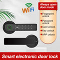 Digital Door Lock Tuya APP WiFi Remote Control Smart Fingerprint Password RFID IC Card Lock Dead Bolt For Home Wooden Metal Door