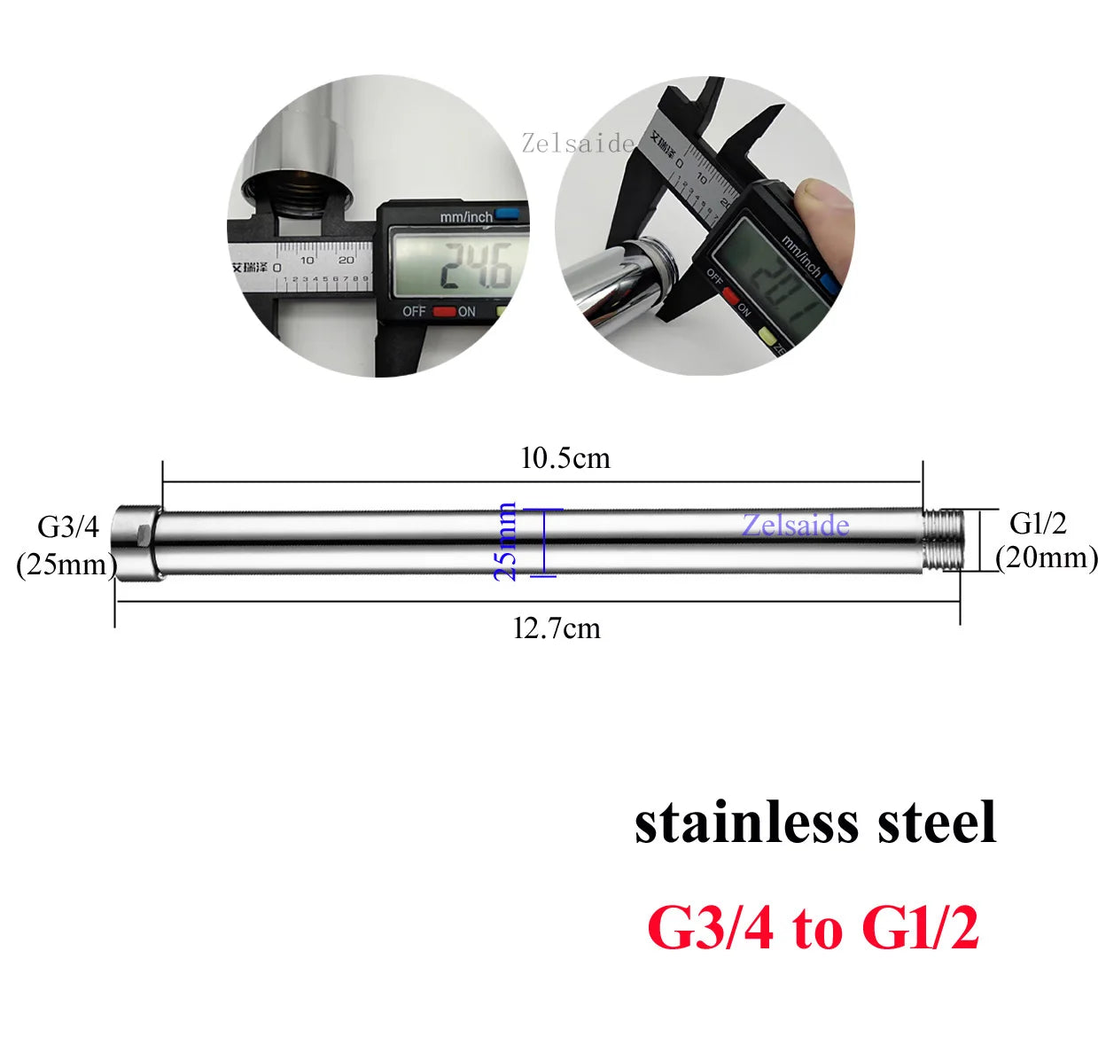 10/20/30/40/50/60/70cm brass/stainless steel shower extension rod, shower lengthen pipe