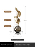 Modern Light Luxury HomeDecor Electroplated Geometric Statue Large Size Resin Crafts Living Room Entrance Decoration Accessories
