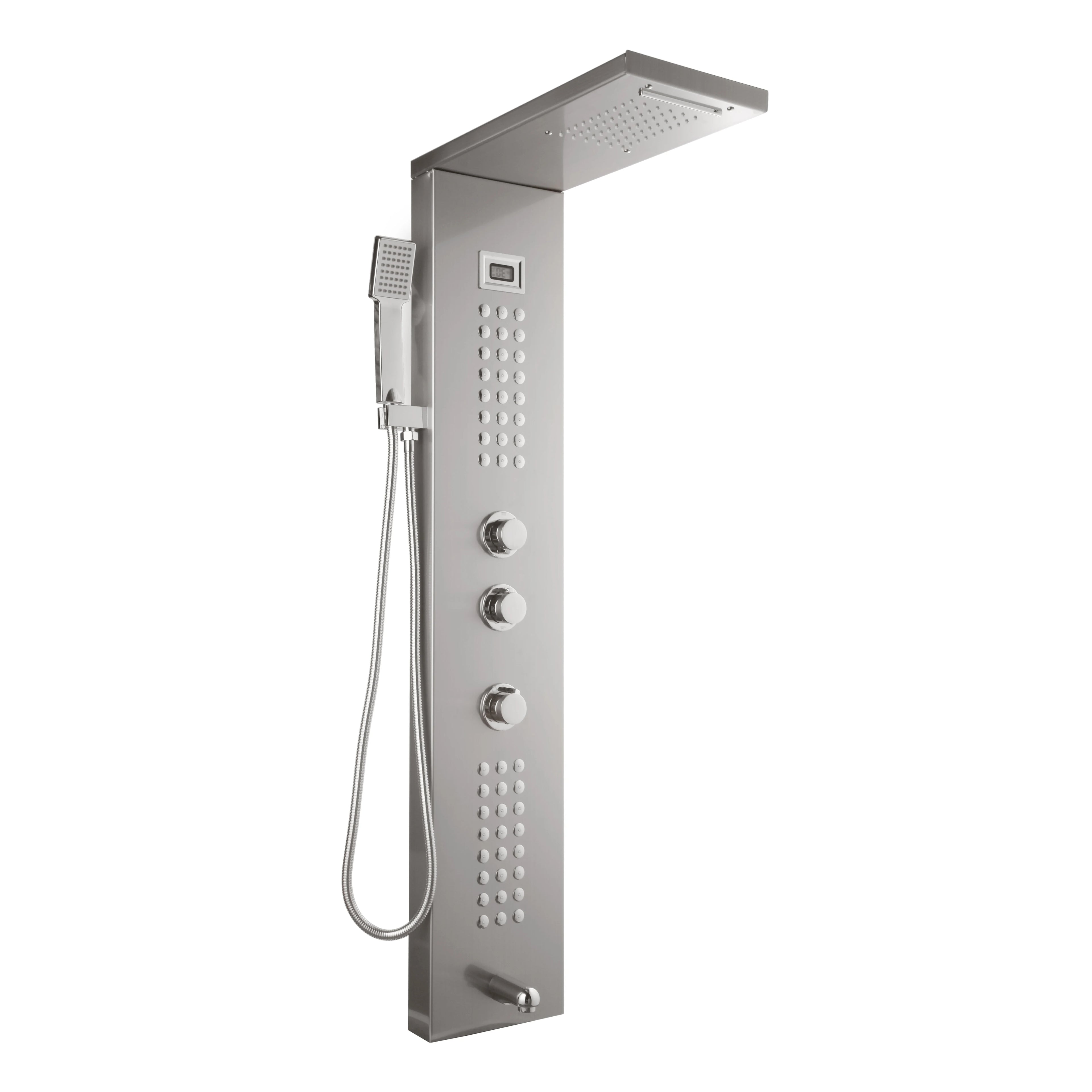 KEMAIDI Shower Panel Tower System with Digital Dispaly 4-Function Shower Systerm Faucet Mixer Rain Massage System with Body Jets