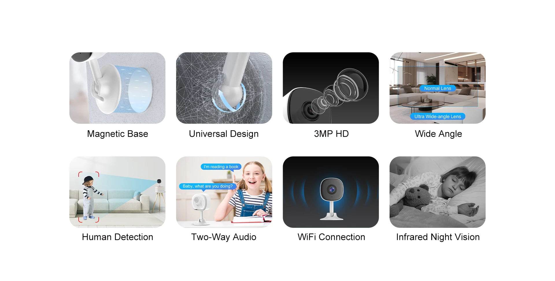 Smart Home Security Camera - 1080P WiFi Indoor Cam with Human Motion Detection, Auto Tracking, Night Vision & Audio Recording