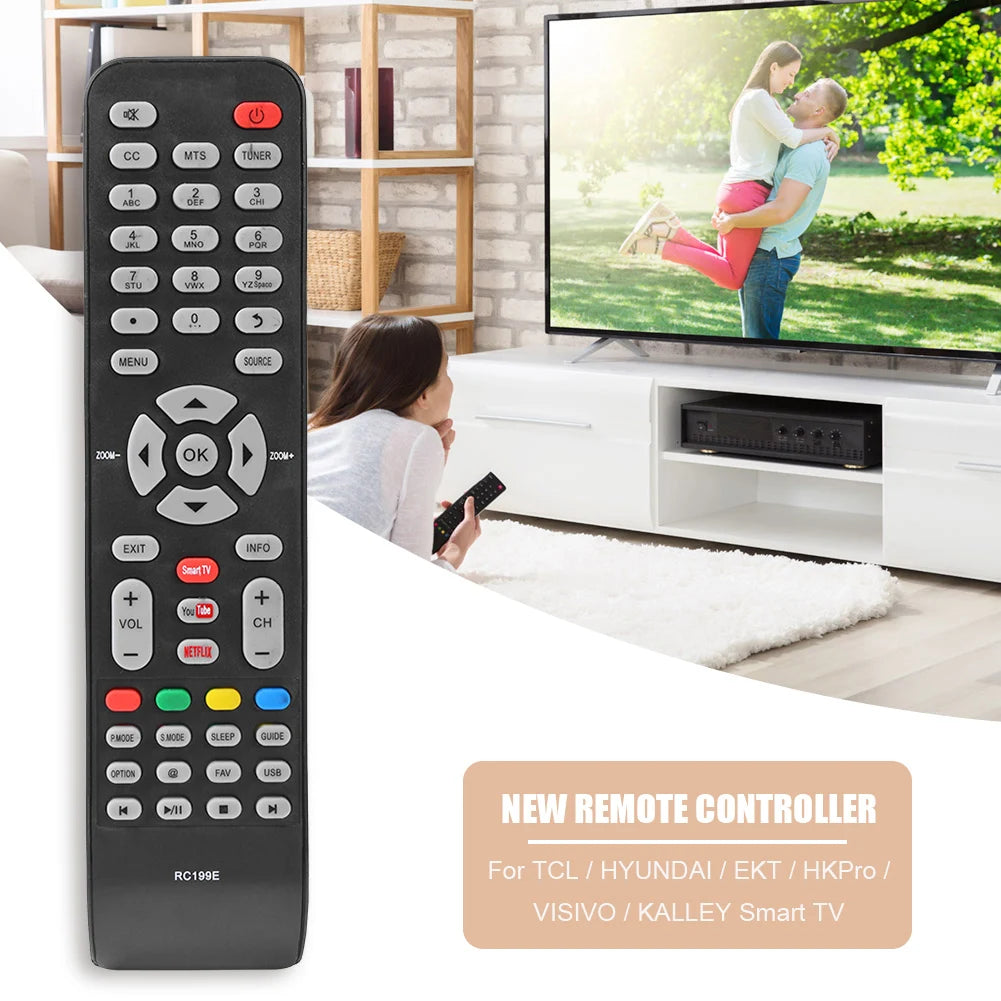 Plastic Television Remote Control Replacement Parts Smart Television Remote Control Accessories for TCL/HYUNDAI/EKT/HKPro/VISIVO