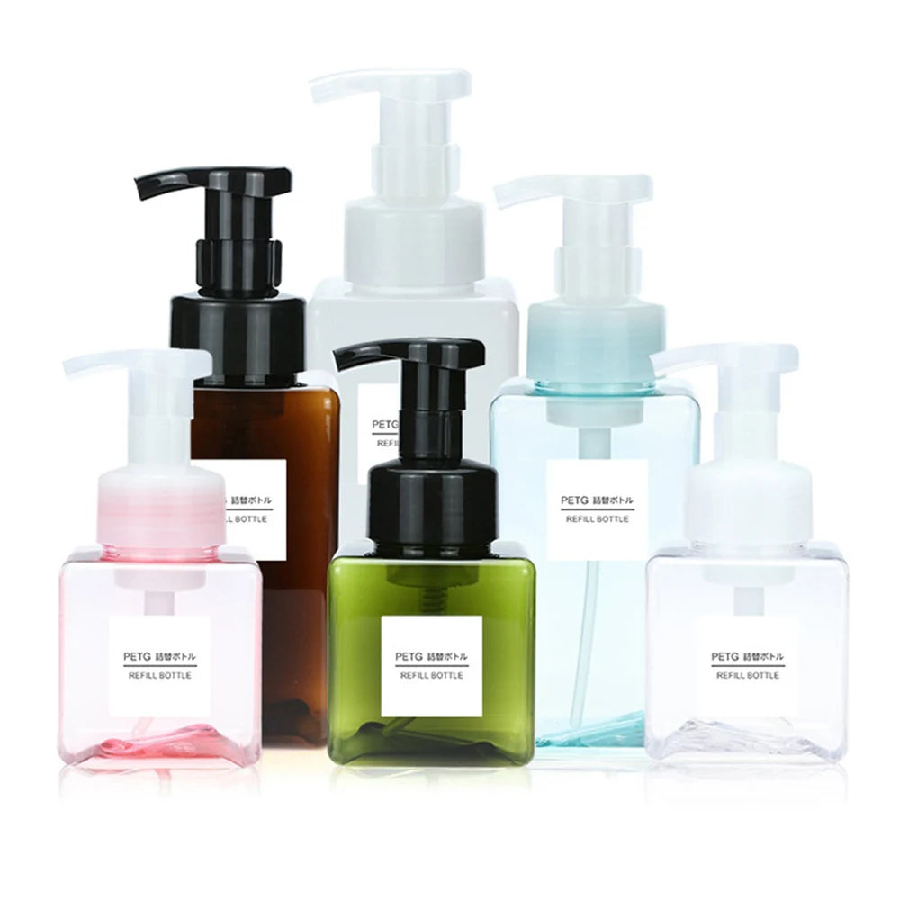 250/450/650ml Soap Dispenser Clear Plastic Foaming Bottle Liquid Pump Container for Hand Sanitizer Shower Gel Shampoo Supplies