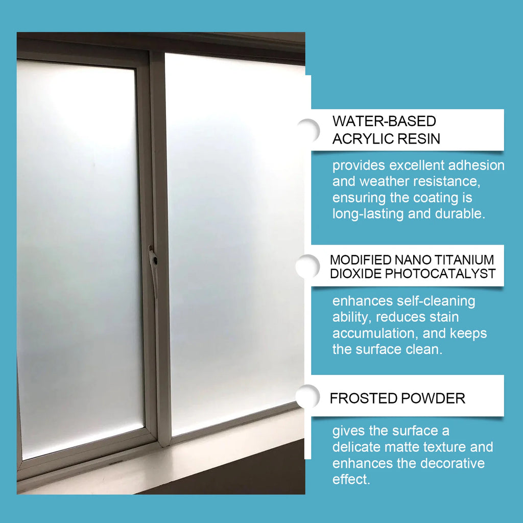 Matte Glass Paint For Windows And Doors Privacy Coating With Misty Effect Quick Drying Water Based Formula