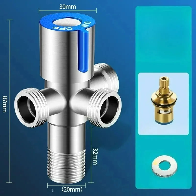 For Toilet Basin Water Heater G1/2 Stainless Steel Angle Valve Thread Triangle Valve Hot and Cold Water Valve Bathroom Connector