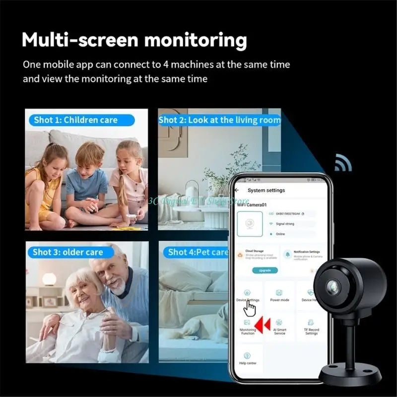E74D Remote Access Security Camera Indoor Camera With Video Quality Intelligent Motions Alerts with APP Monitoring for Phone