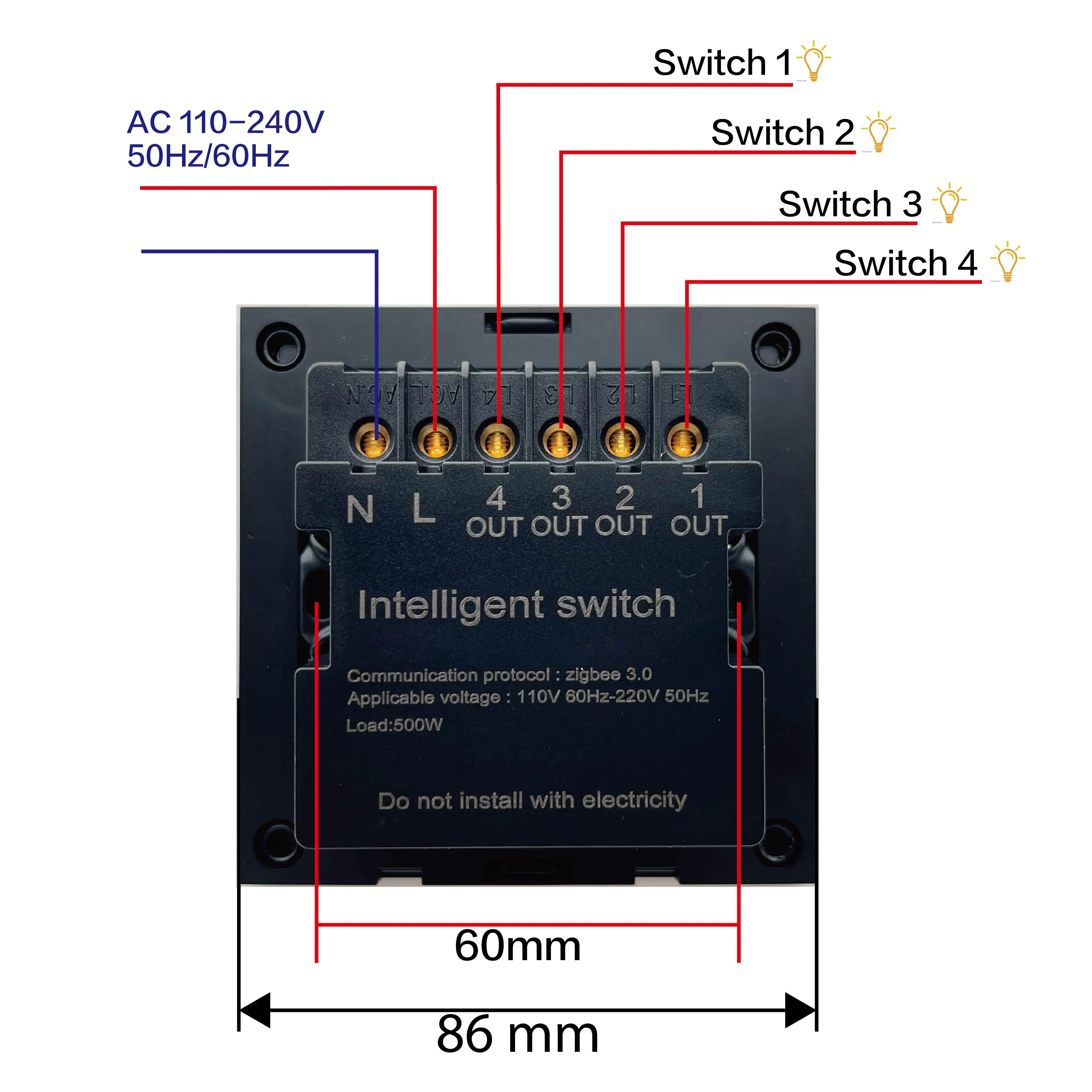 M9 Pro 8-Button UK Tuya Smart Wall Light Switch Aluminum Touch Display IPS Dimmer Scenes Zigbee for Hotel Home Voice App Control