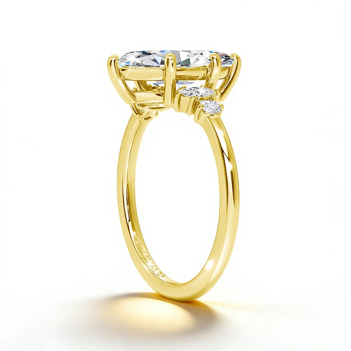 GRA Certified 2CT Marquise Cut Moissanite Ring Solid 14K Gold Filled Non Tarnish Diamond Wedding Rings for Women High Quality