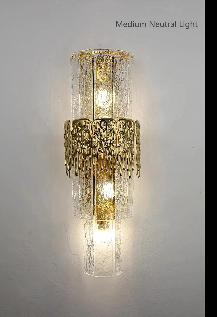 Light Luxury Led Wall Lamp Home Decoration Living Room Tv Background Wall Staircase Bedroom Italian Bedside Glass Wall Lamp