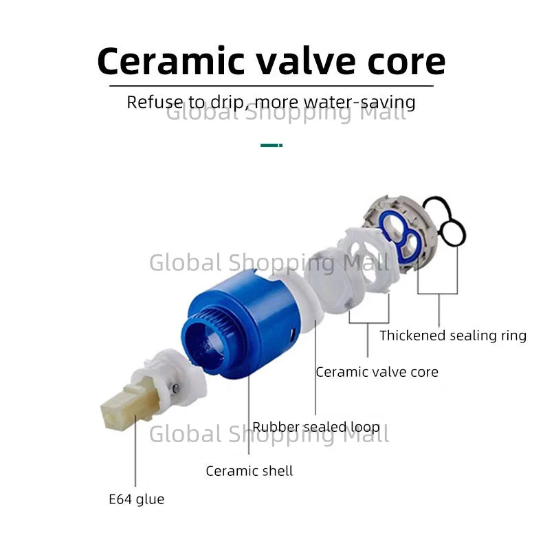 Bathroom Faucet Single Hole Single Handel Hot and Cold Water Mixer Tap Deck Mounted in Black and Chrome Square Basin TapBathroom