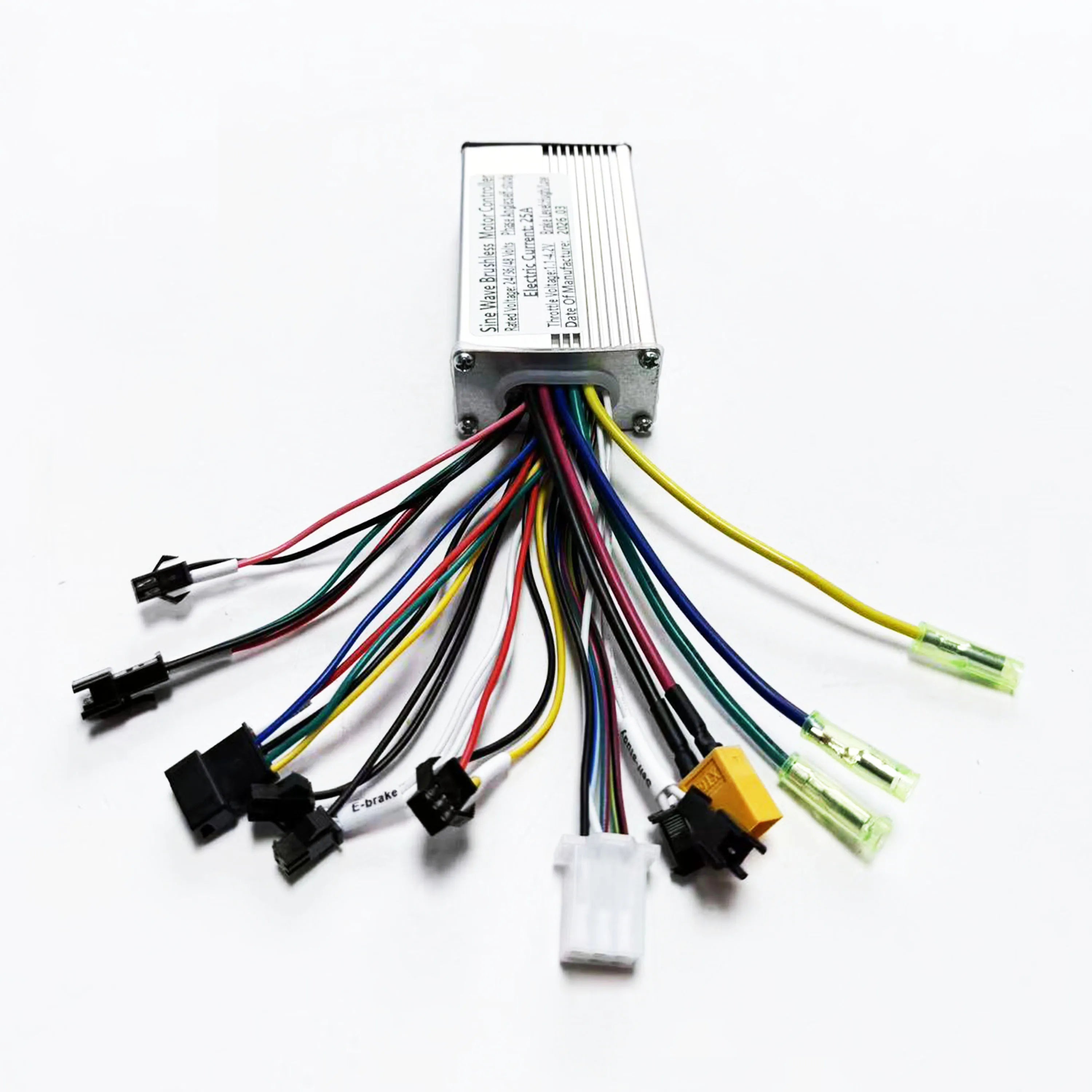 E-bike Brushless Motor Controller, 3 Mode Sine Wave, 24V/36V/48V, 350W 500W, 25A, for S866, V889, S966 UART No.2 LCD E-scooters