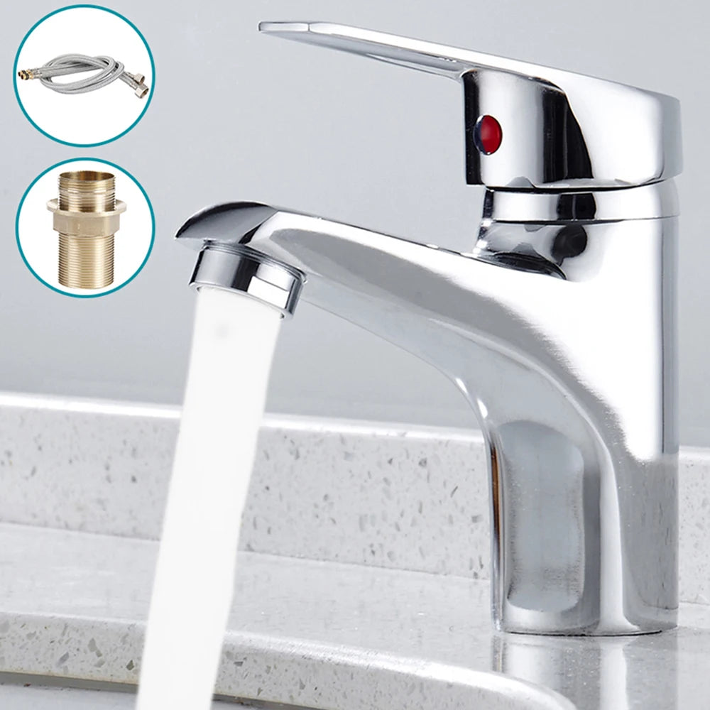 Bathroom Faucets Hot and Cold Mixer Faucets Vanity Bathroom Kitchen Deck Mounted Bathroom Single Lever Sink Faucets Dropshipping