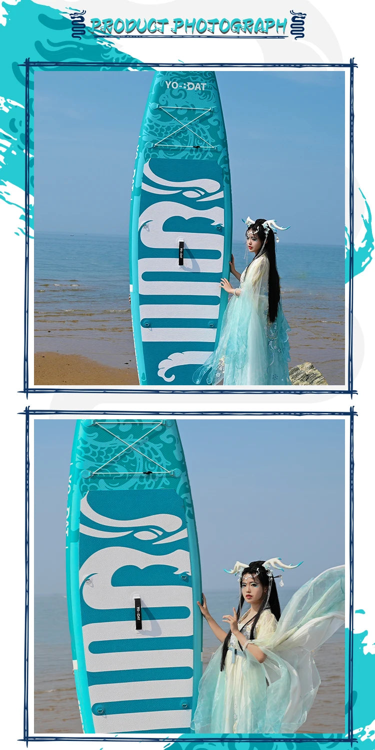 Manufacturer Customized 11'6" Waterplay Surfing Inflatable Sup Loong Inflatable SUP Board With Accessories For River And Lake