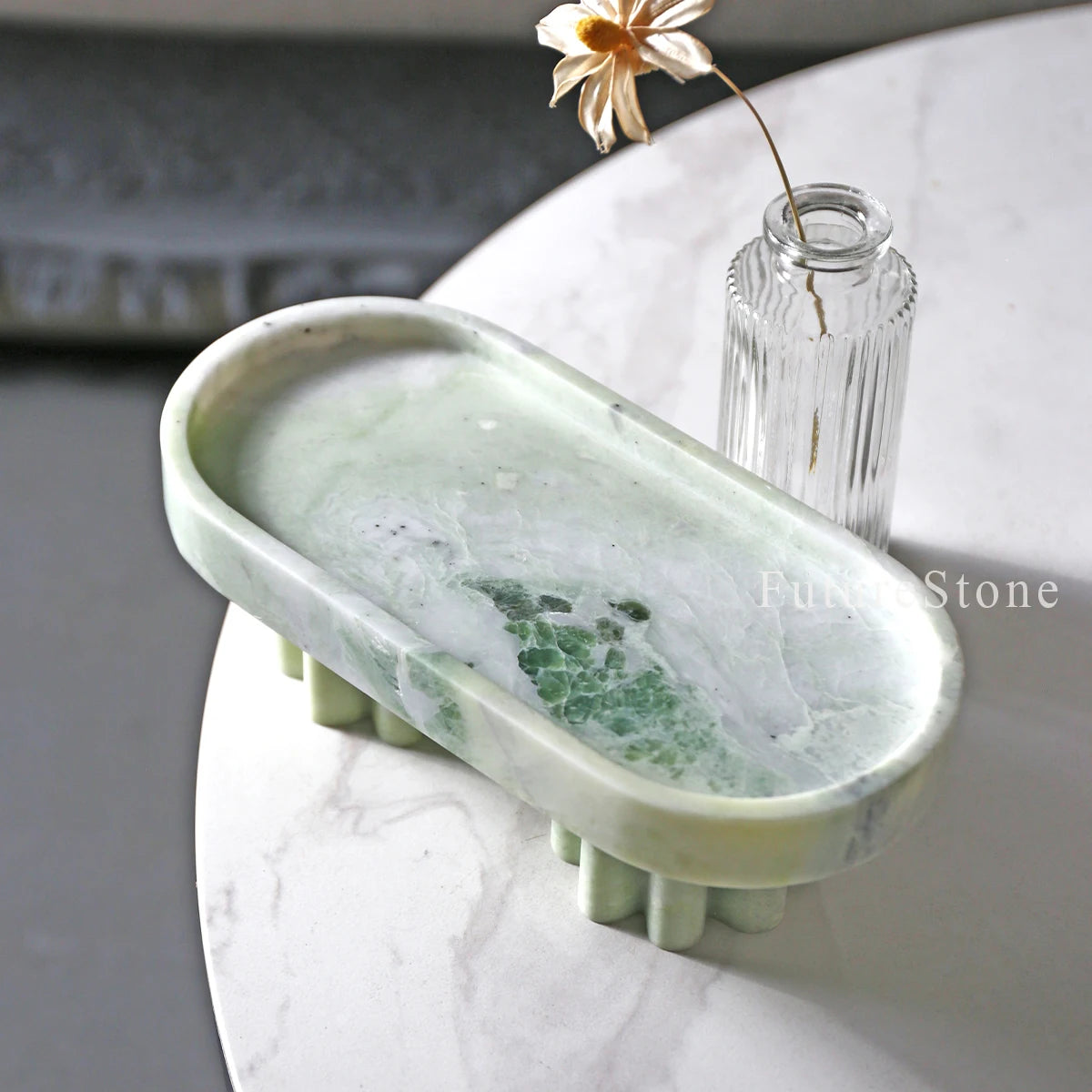 Modern Light Luxury Natural Marble Pallet Restaurant Advanced Decorative Tray Living Room Fruit Desserts Pastries Storage Pallet