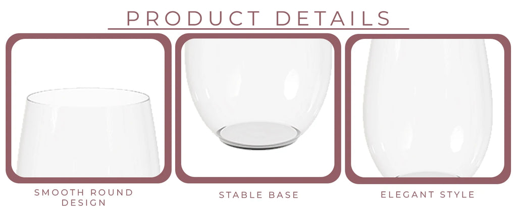 4-40Pcs 12oz Plastic Wine Glasses Disposable Stemless Wine Glasses for Party Reusable Clear Plastic Cups Shatterproof