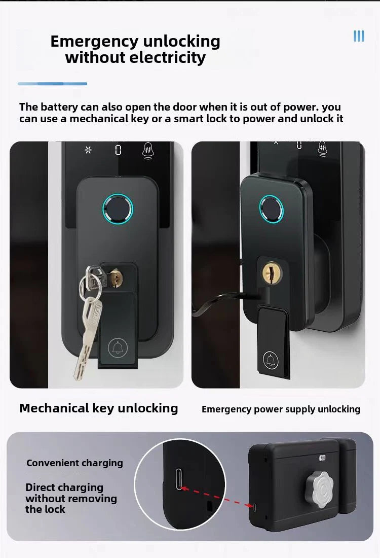 Waterproof 3D Face Recognition Outdoor Gate Fingerprint Lock Tuya WiFI App Passcode Rfid Card Keyless Electronic Smart Door Lock