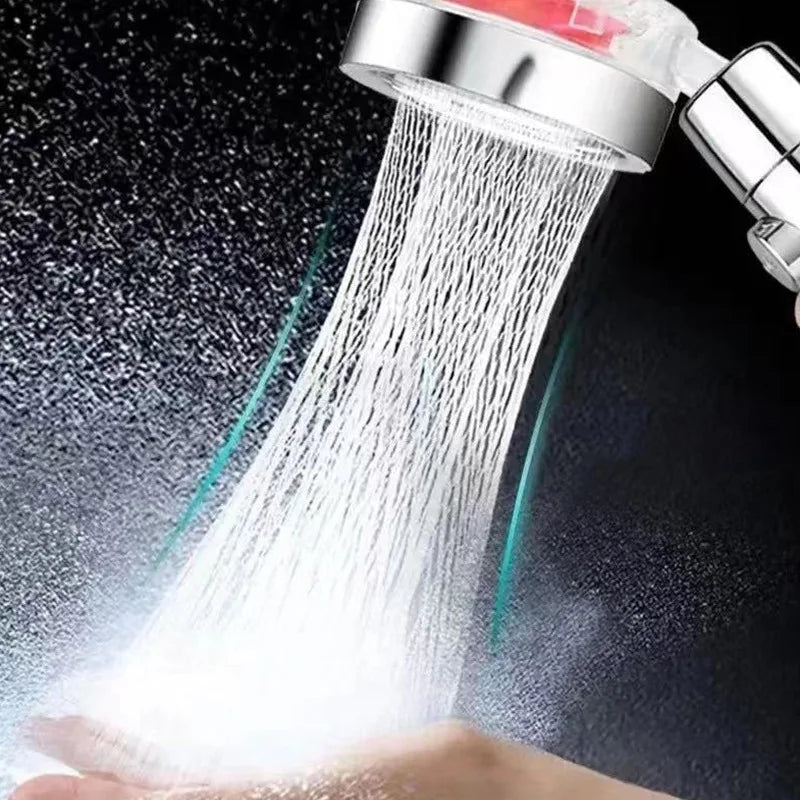 New Propeller Driven Shower Head Cotton Filter Turbocharged High Pressure Handheld Shower Nozzle