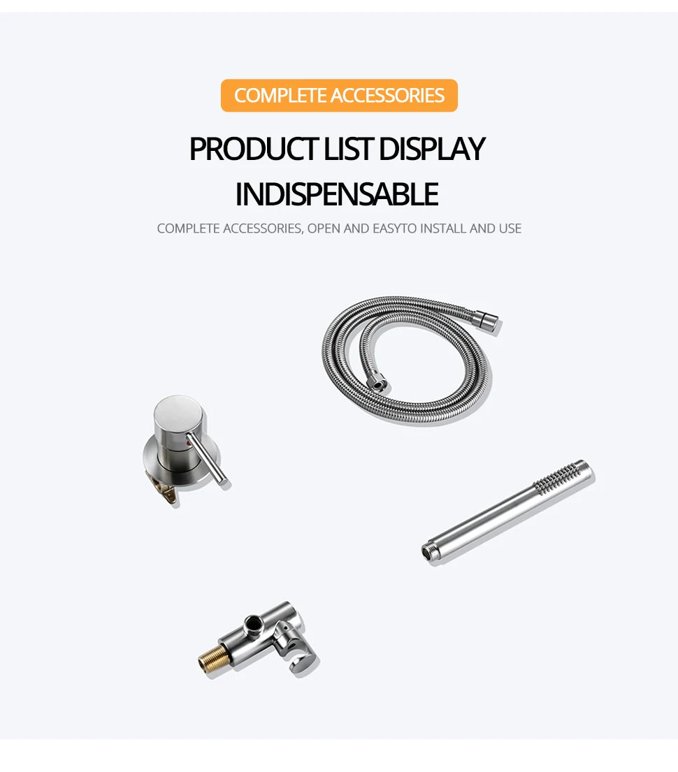 Handheld Bathroom Shower System Brushed Gold Hot And Cold Water Bathtub Mixer Single Handle & Shower Holder Separately Tap Set