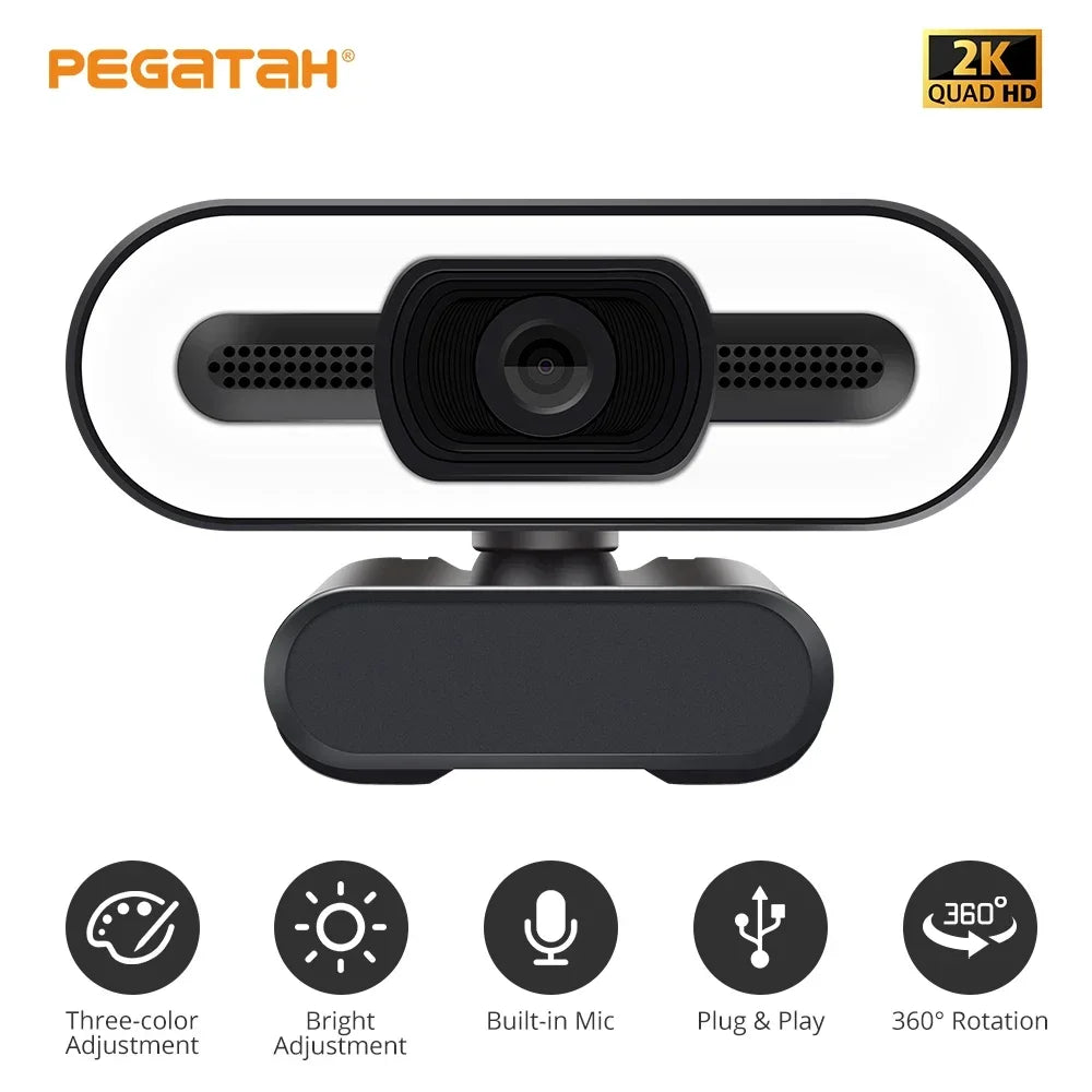 Webcam 2K mini camera web camera with microphone web camara for pc 1080p webcam mini pc camera focus usb cameras for computer