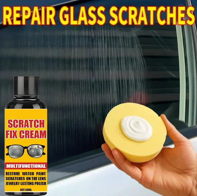 Glass Scratch Repair Wax - Easy-to-Use, No-Residue Paint Scratch Remover for Car Windows, Deep Scratch Removal, Protective Coati