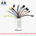 E-bike Brushless Motor Controller, 3 Mode Sine Wave, 24V/36V/48V, 350W 500W, 25A, for S866, V889, S966 UART No.2 LCD E-scooters