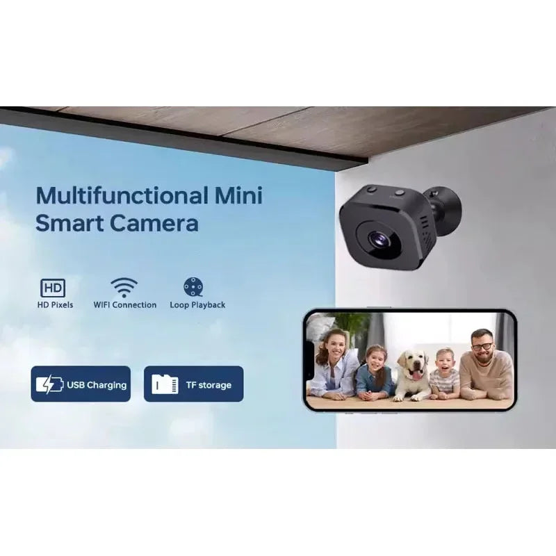Mini Security Camera 4K Full HD Wireless WiFi Surveillance With 2 Way Audio Motion Detection Intelligent Infrared Night Vision