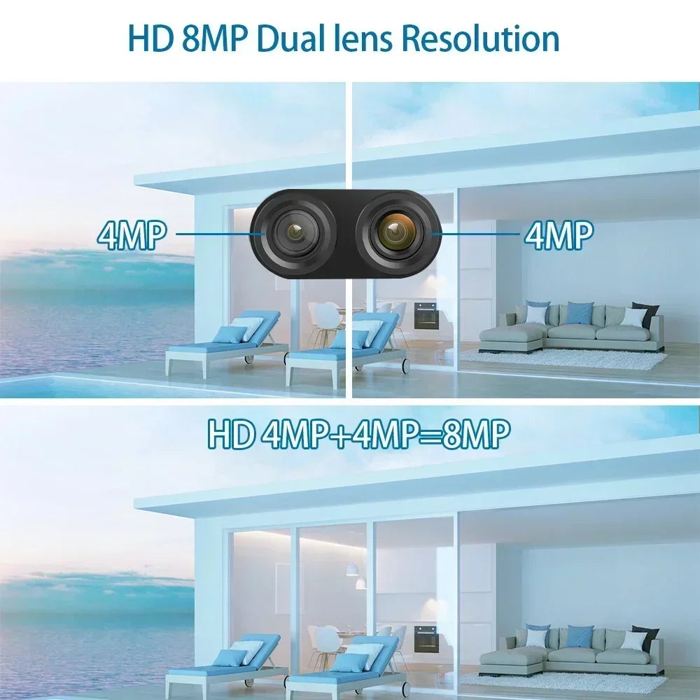 CCTV Security  8MP Dual Lens PTZ Camera 10CH 12.5"Inch LCD Screen Monitor Wifi NVR Kit Wireless Home 4K Security Camera System
