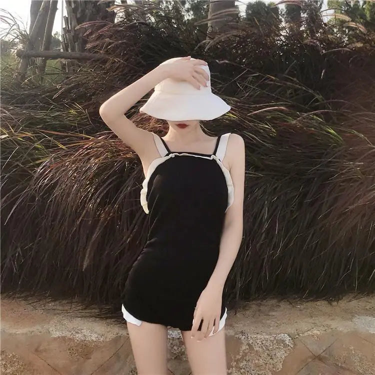 Bikini Sets Women Backless Korean Style New Ins Swimwear Design Trendy Patchwork Elegant Ladies Simple Vacation Sexy Casual Cozy