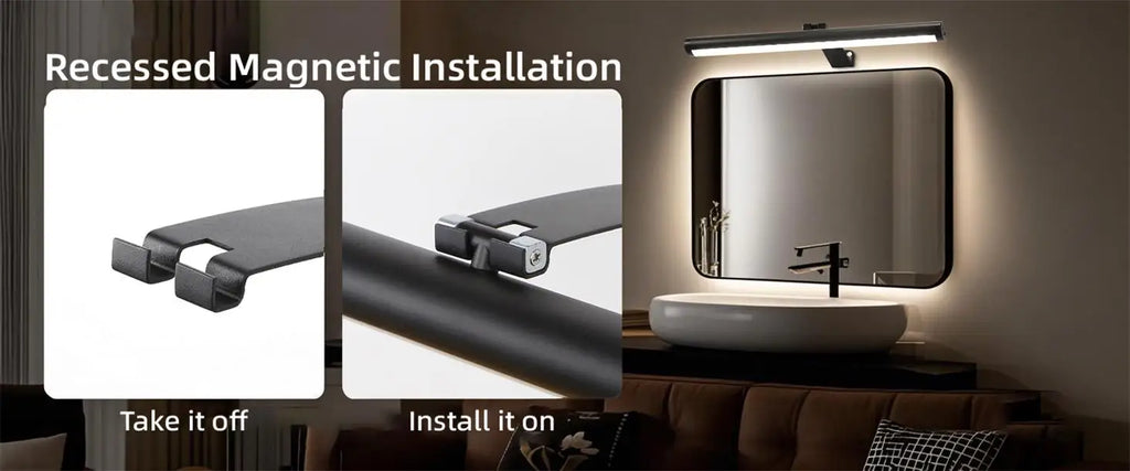 Bathroom Vanity Light Led Wall Lamp Aluminum 45cm Indoor Modern Black Wall Sconces Mirror Wall Light Painting Picture Light