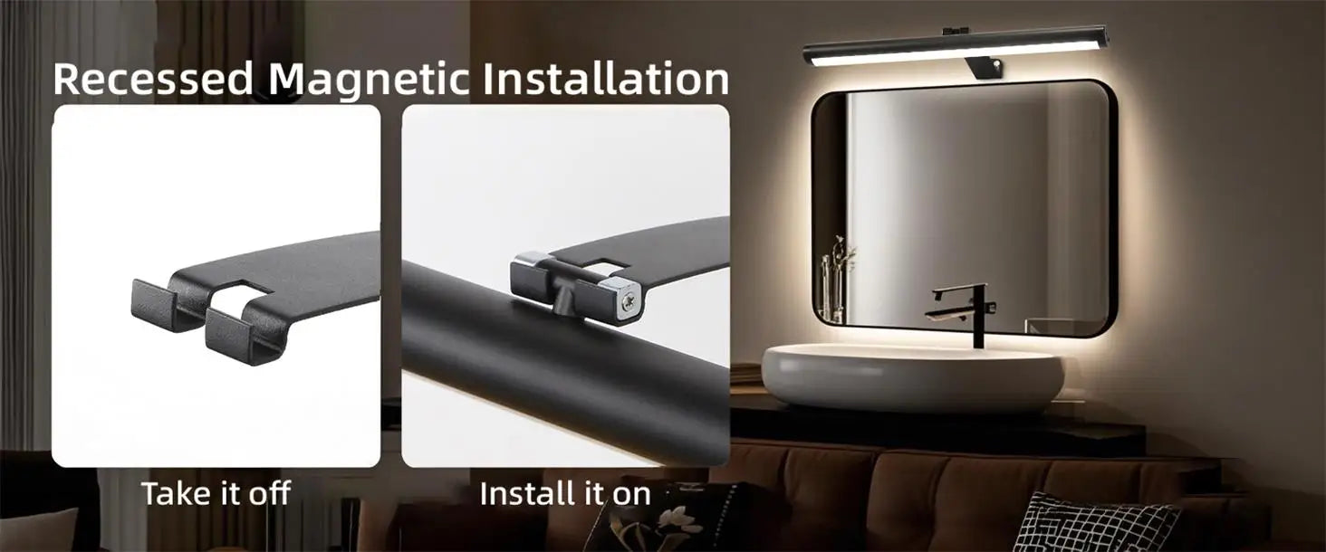 Bathroom Vanity Light Led Wall Lamp Aluminum 45cm Indoor Modern Black Wall Sconces Mirror Wall Light Painting Picture Light
