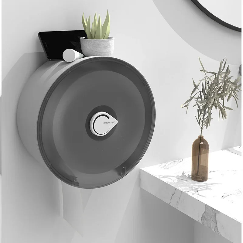 Large capacity tissue holder tissue box wall mounted non perforated hotel roll paper box toilet tissue holder paper box