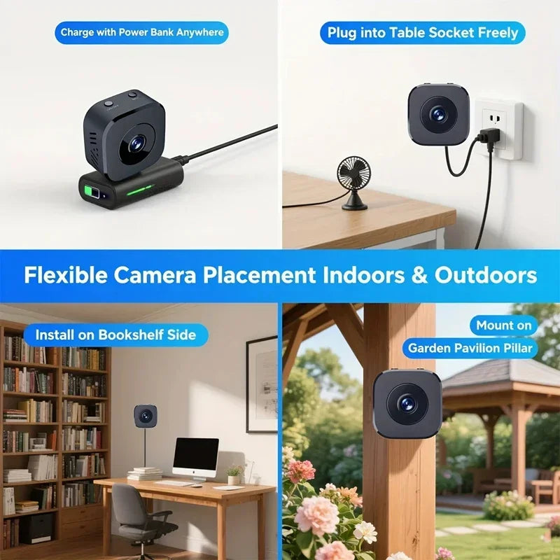 Mini Security Camera 4K Full HD Wireless WiFi Surveillance With 2 Way Audio Motion Detection Intelligent Infrared Night Vision