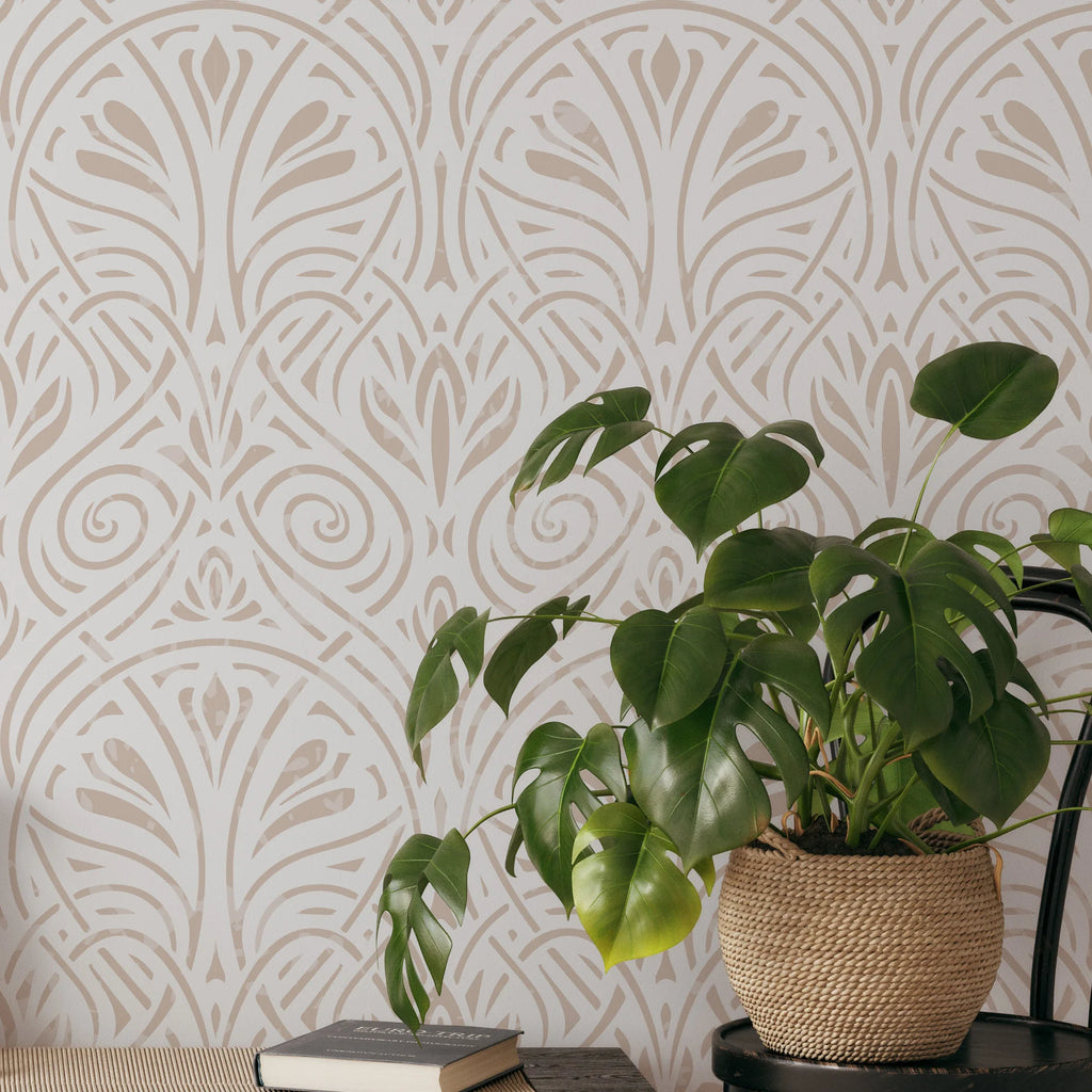Geometric Peel and Stick Wallpaper Boho Modern Light Brown Self Adhesive Wallpaper Removable Contact Paper for Bedroom Bathroom